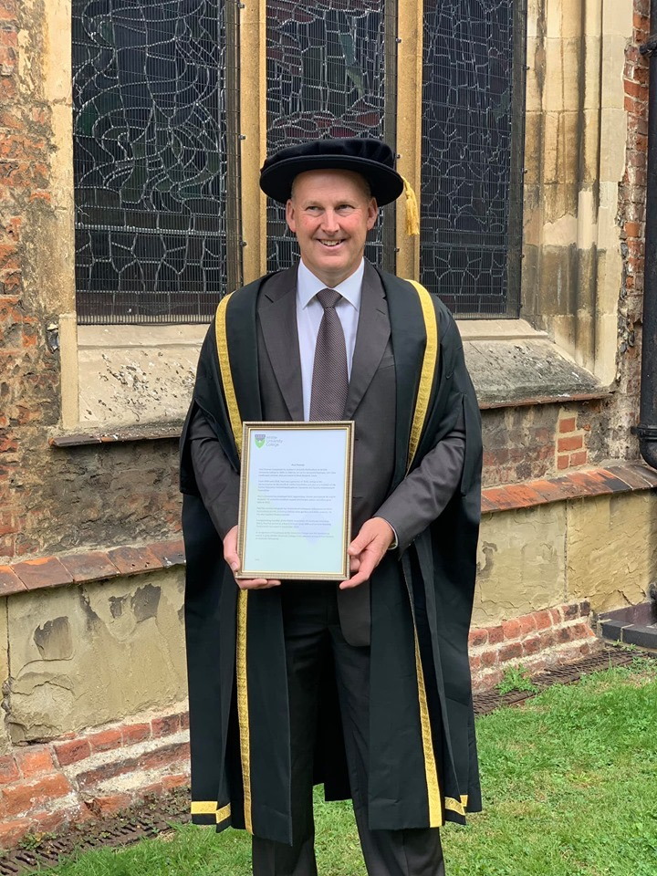 Paul Downer Honorary Fellowship from Writtle University
